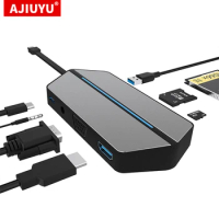 USB C HUB For MacBook Pro Air M1 2020 iPad Pro Dock USB3.0 Micro SD TF Compact Flash CF Card Reader HDMI 3.5mm Type-C PD Adapter