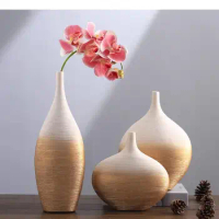 Chinese Ceramic Vase Flower Arrangement Accessories Flower Vase Circular Gradient Lines Ceramic Handicraft Ornaments Decoration
