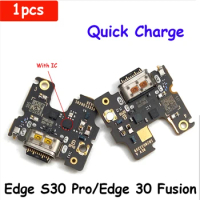 Tested USB Port Charger Dock Connector Charging Board Flex Cable For Motorola Moto Edge 30 Fusion / Edge S30 Pro With Microphone