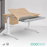 【SingBee欣美】CB-602 L型板成長機能桌-木紋/白色(兒童書桌 書桌 升降桌 成長桌 兒童桌)