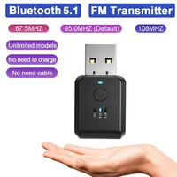LCD Digital Car FM Transmitter Receiver Bluetooth 5.1 Handsfree Call Kit Handsfree Wireless Audio USB Power for FM Radio