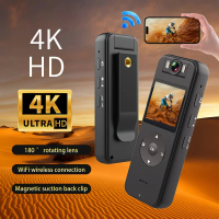 4K Ultra HD Motorcycle Action Camera with 180 ° Rotating Lens, WiFi Hotspot, Magnetic Suction Ba