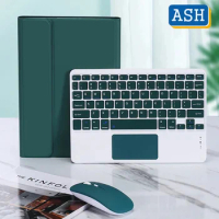 ASH Keyboard with Touchpad Wireless Mouse For iPad Pro 12.9 2021 M1 Pro 12.9 2020 2018 Soft Flip Detachable Keyboard Cover
