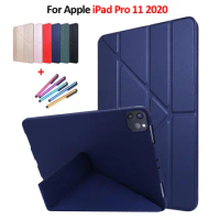 For iPad Pro 11 Case 2020 PU Leather Soft Silicone Back Stand Smart Cover Coque For iPad Pro 2020 Case 11 inch Tablet Shell