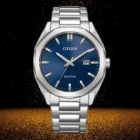 【CITIZEN 星辰】GENTS 八角形經典 光動能腕錶-藍 41mm(BM7600-81L)