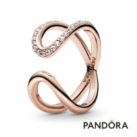 【Pandora官方直營】無限符號開圈戒指：鍍14k玫瑰金-絕版品