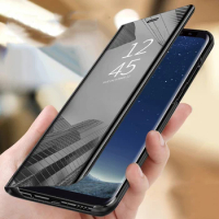 Luxury Mirror Flip Case For Samsung Galaxy A12 A13 A22 A22S A23 A31 A50 A51 A32 A42 A52 A52S A33 A53 A73 M23 M33 M53 5G Cover