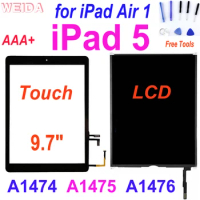 AAA+ 9.7" iPad 5 LCD for iPad Air 1 A1474 A1475 A1476 LCD Display Touch Screen Digitizer Replacement for iPad air iPad5 LCD