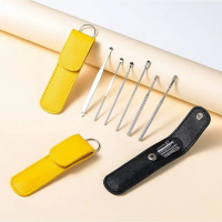 Alat Pembersih Telinga Korek Kuping Ear Wax 6 In 1 / Set Paket Pembersih Kotoran Telinga Stainless S