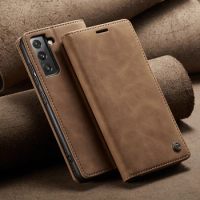 Strong Magnetic Flip Wallet Case For Samsung Galaxy S22 S21 S20 FE Note 20 Ultra 5G S10 S9 S8 Plus Case Leather Shockproof Cover