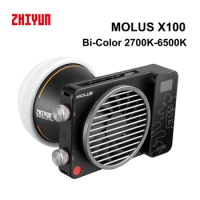 ZHIYUN MOLUS X100 COB LED Light 100W Bi-color 2700K-6500K Photography Lighting Palm Size Bowens Mount Camera Phone Fill Lamp