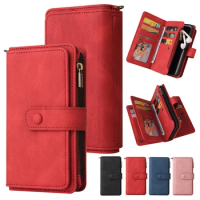 Plain Leather Flip Phone Case For VIVO V27 Pro Y27 Y78 PLUS V29 PRO Lite Wallet Card Slot Cover Luxury Zipper Business Cases