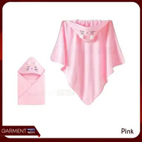 Handuk Bayi Topi Karakter Animal Microfiber Lembut Berdaya Serap Tinggi Kimono Mandi Premium Motif G