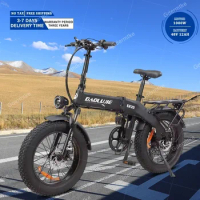 All Terrain Electric Bike 1000W Motor 48v12ah Lithium Battery Variable Speed Folding E Bike 20 Inch Fat Tire Electric Bicycle