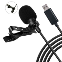 1.5M Microphone Portable Mini Clip-on Omni-Directional Stereo USB Mic for PC Computer Meeting