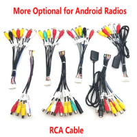 Ptopoyun 2 Din Android Car Radio 3.5mm Microphone Subwoofer Wires Mic 20 Pin RCA Cable For Android Stereo Output Subwoofer Kit