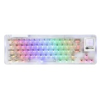 KiiBOOM Phantom 64 60% Transparent Mechanical Keyboard with LCD Screen competitive price big mechani