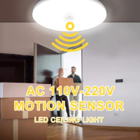 LED Ceiling Lamp With 30W 40W Ceiling Lamp Motion Sensor PIR Corridor Bedroom Toilet Lights lampe 110v-220V Human Body Induction