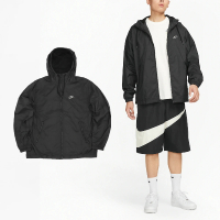 【NIKE 耐吉】外套 Club+ Jacket 男款 黑 灰 拉鍊口袋 連帽外套 運動 風衣(FB7805-010)