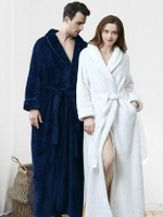 浴袍 加長加厚法蘭絨睡袍女冬季睡衣家居服情侶款一對珊瑚絨大碼浴袍男 雙十一購物節