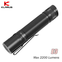 New KLARUS E3 LED Flashlight Cree XHP35 HD 2200LM Mini Flashligh by 21700 Battery for Camping,Hiking,Daily Use,Everyday Carry