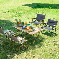戶外折疊椅克米特實木椅便捷式露營野餐裝備帆布靠背休閑釣魚椅子
