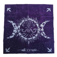 Altar Tarot Cloth Triple Goddess Moon Phases Astrology Tarot Cards Divination Special Tablecloth Purple Velvet Tablecloth