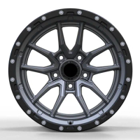 for Hllwheels matte gun gray alloy cars rims 15 16 17 inch 5*127 off road car wheels for Jeep Wrangler