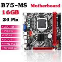 B75-MS 16GB ITX Motherboard LGA 1155 support USB3.0 SATA3.0 + NVME M.2 + WIFI Bluetooth ports Placa Mae 1155 B75 Desktop DDR3 MB
