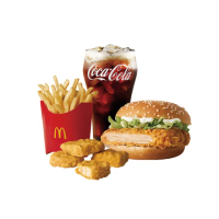 【麥當勞】勁辣鷄腿堡+中包薯條+麥克鷄塊4塊+中杯可樂(好禮即享券)