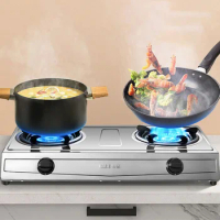 Old-Fashioned Cooktop Gas Stove Double Burner Home Liquefied Gas Stove Desktop Natural Gas Range Energy-Saving Fierce Fire Stove