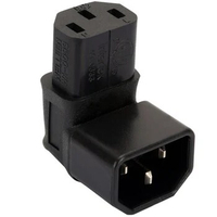 Black CE Copper 90 degree elbow Standart IEC320 C14 male to C13 female Convert socket plug UPS PDU APC adaptor plug convert 10A