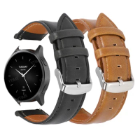 22mm Leather Band For Xiaomi Watch S2 46 42 mm Strap Wristband For Xiaomi Watch S1 Pro / Active / Mi Watch Color Sports Bracelet