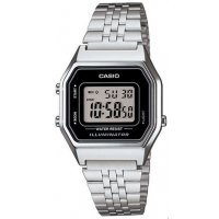 CASIO 經典復古數字型電子錶(LA680WA-1)-銀色x黑框/28.6mm / 考試錶