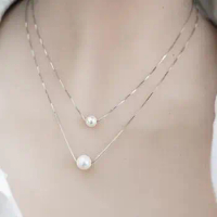 real natural big The Nanyang natural seawater pearl necklace Necklace round light 11-14mm mother's day to send mother