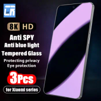 1-3PCS Privacy Anti-Blue Light Screen Protector For Xiaomi 13 12T 11T 10T 11X Pro Anti Spy Tempered Glass for Black Shark 5 Pro