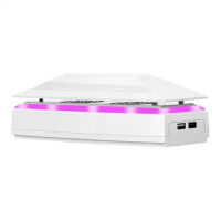 Rgb Led Light Ps5 Slim Rgb Fan with Dust Cover Adjustable Speed Colorful Led Light 2 Usb Ports Game Console Cooler Fan Console
