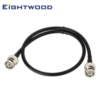Eightwood BNC Male to BNC Male RG58 RF Coaxial Cable 60cm 2 Feet for Wireless Microphone System Receiver UHF VHF CB Radio Aerial