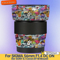 For SIGMA 56mm F1.4 DC DN For SONY E Mount/Canon EF-M Mount Lens Sticker Protective Skin Decal Film Anti-Scratch Protector Coat