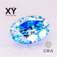Moissanite Stone Ice Blue Color Oval Cut with GRA Report Lab Grown Gemstone Jewelry Making Materials Free Shipping