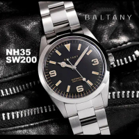 Baltany Watches S4035 Vintage Explorer Homage Stainless Steel Mechanical automatic wristwatch Enamel Sunburst Dial S204035