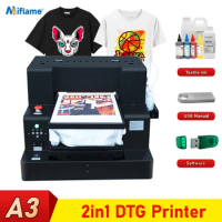 A3 DTG Printer T shirt Printing Machine Bumdle Textile ink set impresora dtg Direct to Clothing Fabric Printer For Dark Clothes