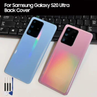 Mobile Phone Rear Battery Door For Samsung Galaxy S20 Ultra 5G S20Ultra Housing Back Cover Cases Glass Backshell With Tools