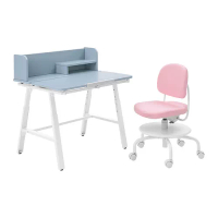 PIPLÄRKA/VIMUND 兒童書桌/椅, 藍色/淺粉紅色