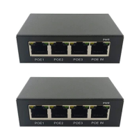 2X 4Port Gigabit POE Extender 100/1000M Network Switch Extender IEEE802.3Af/At Plug&amp;Play For Poe Switch NVR IP Camera AP