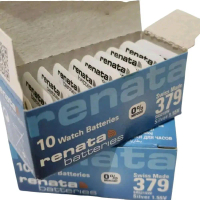 [ 1Biji ] Renata Batteries 379 SR521SW Silver 1.55V / 0% Mercury / Batu Batre 1 Pcs / Batrai Baru / 