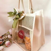 Tas hampers anyaman mendong, bahan kombinasi dari anyaman rumput