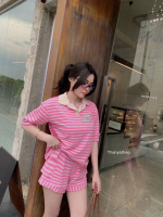 เซต2ชิ้น สำหรับสาวติดแกรมค่าา เสื้อคอปกแขนสั้นตัวยาว ผ้านิ่ม ใส่สบาย ไม่ร้อน ปักอกtyt มาพร้อมกางเกงค