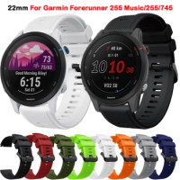 Colorful Silicone Watch Strap For Garmin Forerunner 255 Music/255/745/965/265 Bracelet 22mm Smart Watch Replacement Wristband