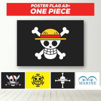 Poster Bendera One Piece Bajak Laut Anime Ukuran A3+ - Mugiwara Straw Hat Whitebeard Blackbeard Bigm